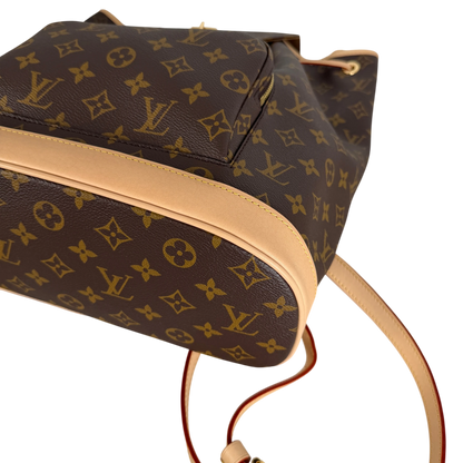 Louis Vuitton Montsouris MM Rucksack Monogram Canvas Vachetta Gold – Ansicht 11