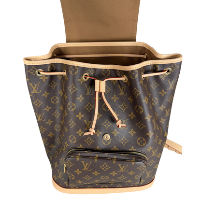 Louis Vuitton Montsouris MM Rucksack Monogram Canvas Vachetta Gold – Ansicht 12