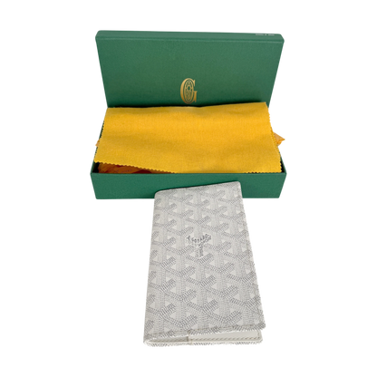 Goyard Grenelle Passhülle Goyardine Canvas Weiß Kalbsleder