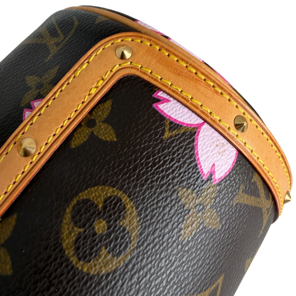 Louis Vuitton Papillon Cherry Blossom Monogram Murakami Braun Rosa – Ansicht 12