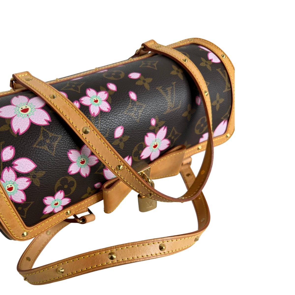 Louis Vuitton Papillon Cherry Blossom Monogram Murakami Braun Rosa – Ansicht 13