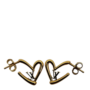 Louis Vuitton Fall in Love Earrings PM Heart Gold M00463