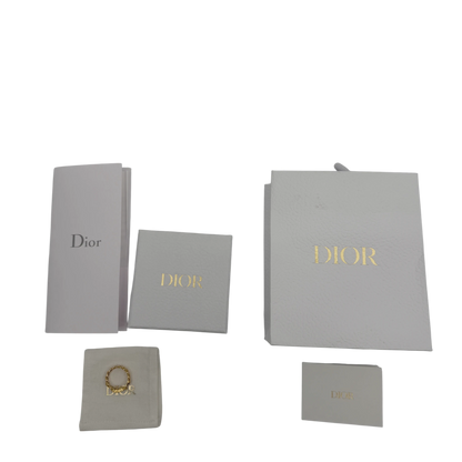 Dior Clair D Lune Chain Ring Kristalle Gold Finish Größe XS – Ansicht 5