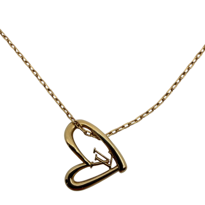 Louis Vuitton Fall in Love Halskette Herz Anhänger Gold M00465