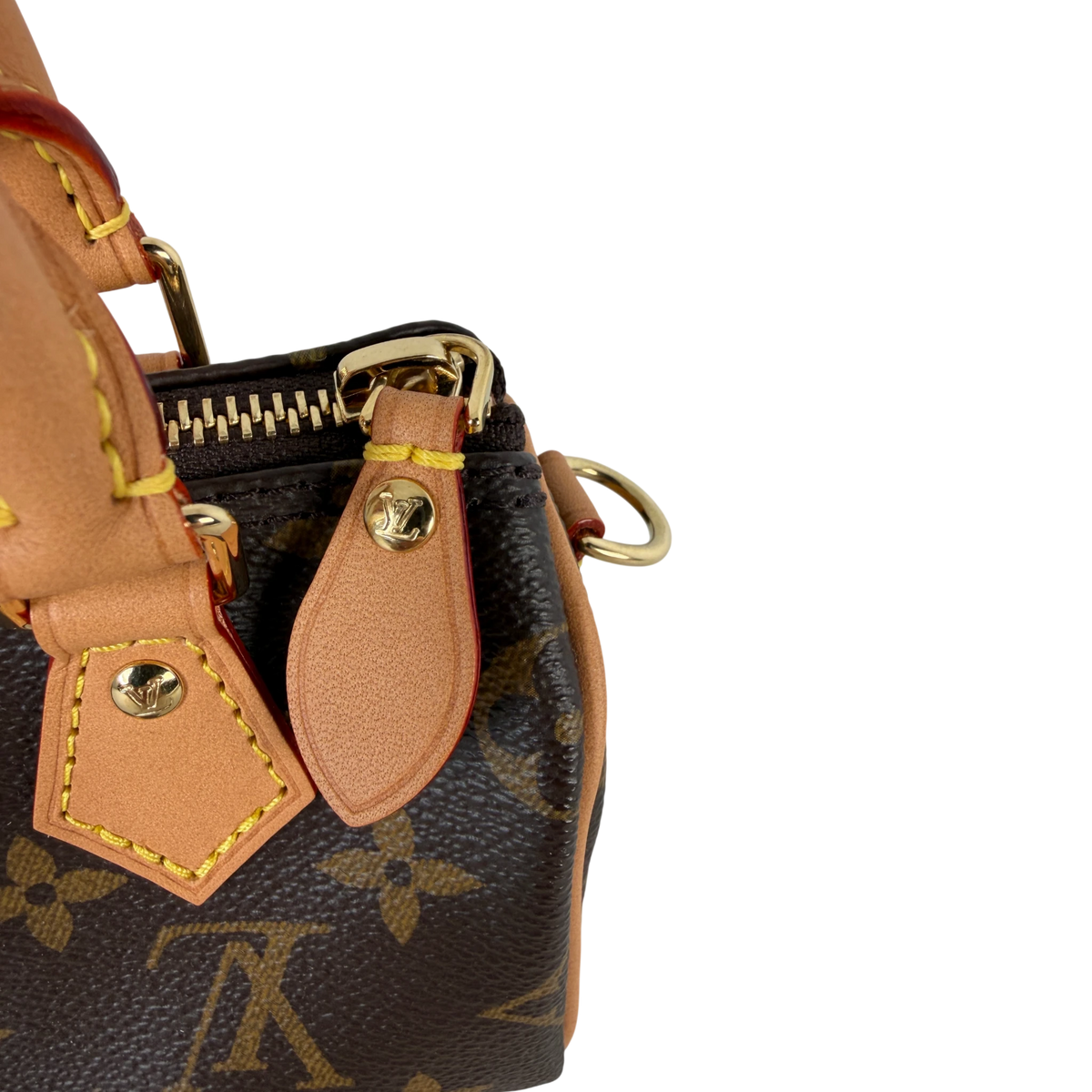 Louis Vuitton Nano Speedy Monogram Canvas Bruin Goud met riem