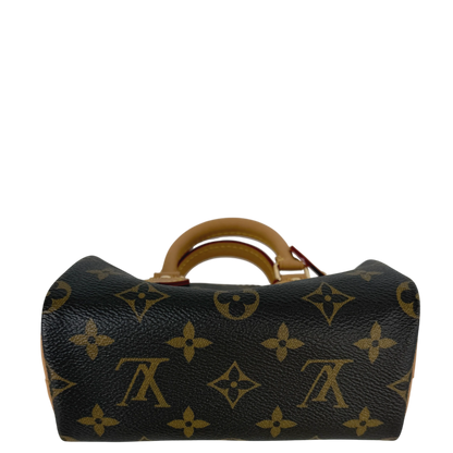 Louis Vuitton Nano Speedy Monogram Canvas Bruin Goud met riem