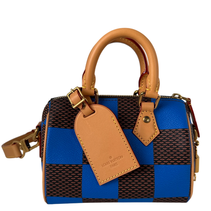 Louis Vuitton Speedy Bandoulière 18 Damier Pop Blauw Bruin Goud