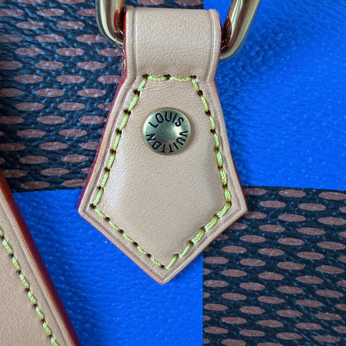 Louis Vuitton Speedy Bandoulière 18 Damier Pop Blauw Bruin Goud
