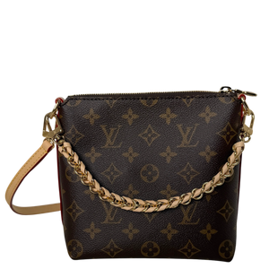 Louis Vuitton Multipass Mini Monogram Canvas Crossbody Bruin Goud