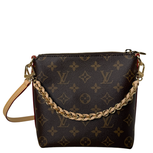 Louis Vuitton Multipass Mini Monogram Canvas Crossbody Bruin Goud