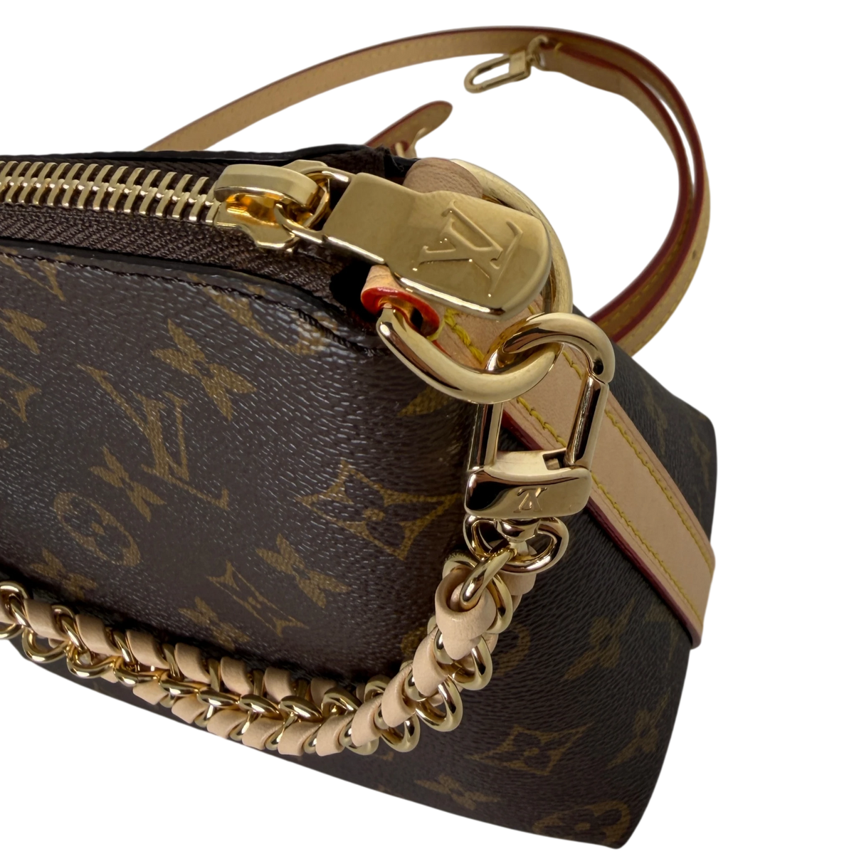 Louis Vuitton Multipass Mini Monogram Canvas Crossbody Bruin Goud