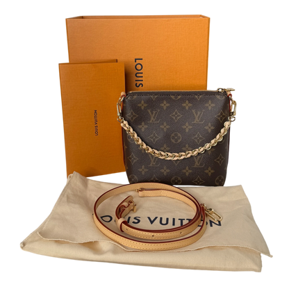 Louis Vuitton Multipass Mini Monogram Canvas Crossbody Bruin Goud