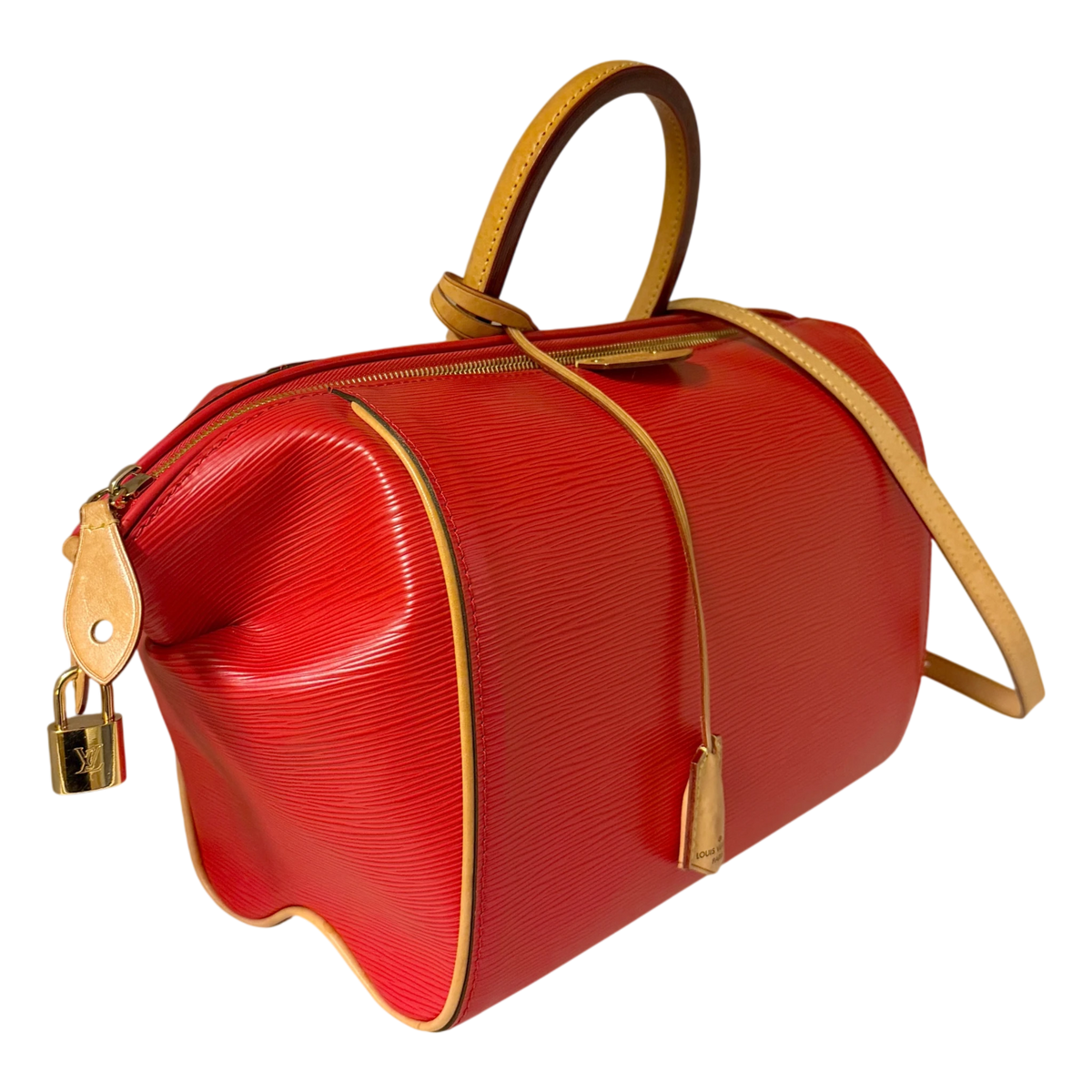 Louis Vuitton Doc PM Epi Leder Rot Gold mit Schulterriemen