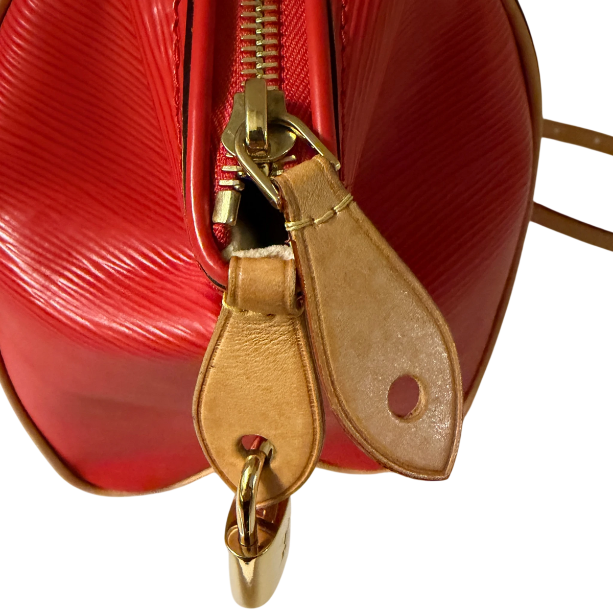 Louis Vuitton Doc PM Epi Leder Rot Gold mit Schulterriemen