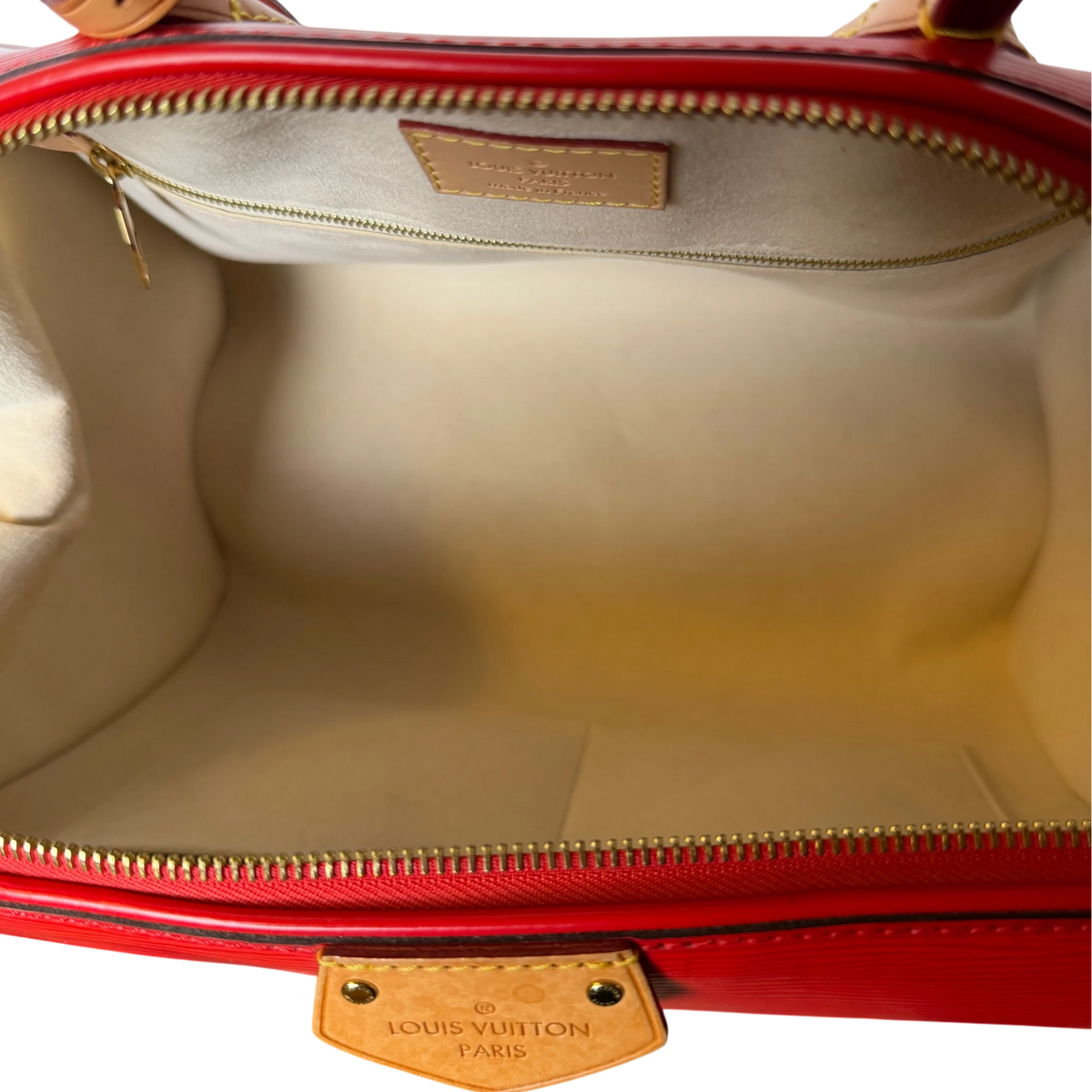 Louis Vuitton Doc PM Epi Leder Rot Gold mit Schulterriemen