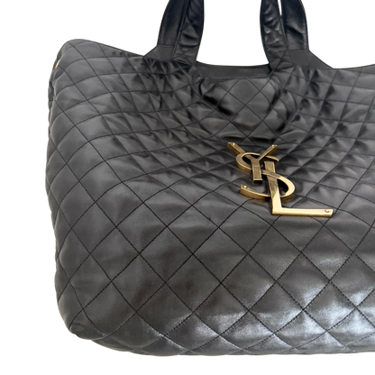 Saint Laurent ICARE Maxi-Shopper aus gestepptem Lammleder Schwarz / sehr gut Saint Laurent
