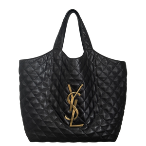 Saint Laurent ICARE Maxi Shopper van gewatteerd lamsleer zwart