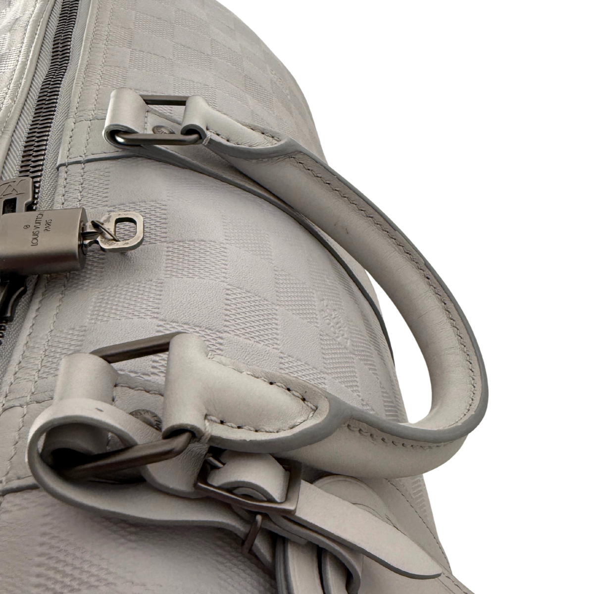 Louis Vuitton Infini Keepall 45 Bandoulière reistas lichtgrijs