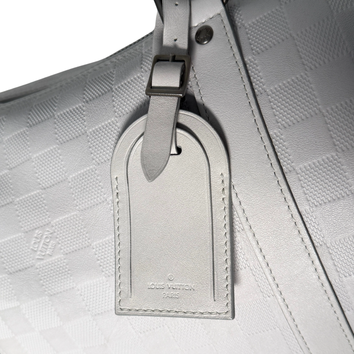 Louis Vuitton Infini Keepall 45 Bandoulière reistas lichtgrijs