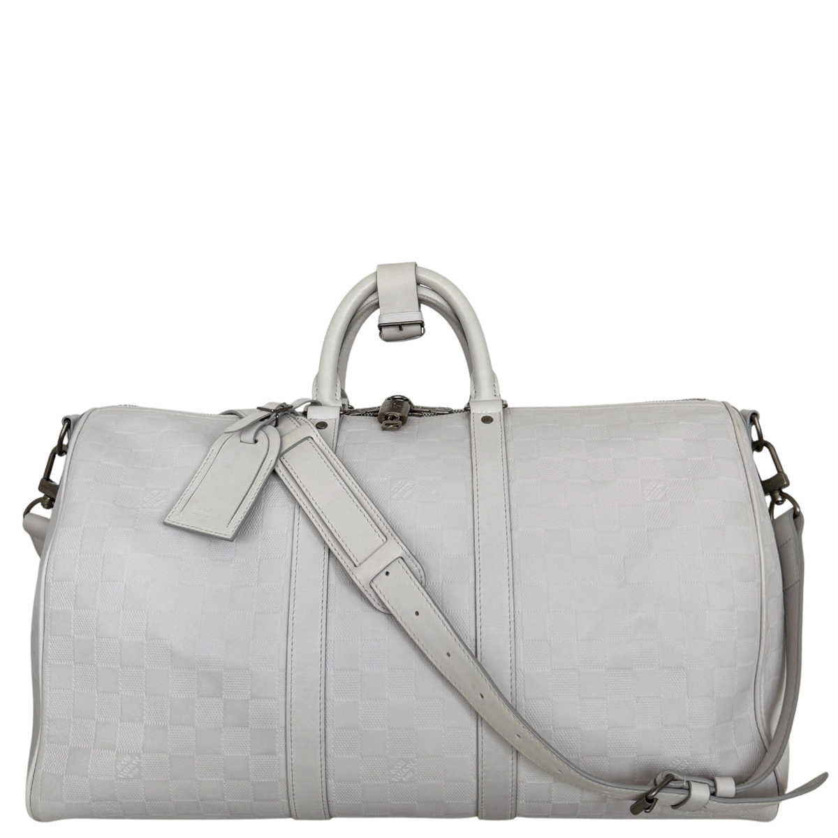 Louis Vuitton Infiniti Keepall 45 Bandouliere Reisetasche Hellgrau, sehr gut