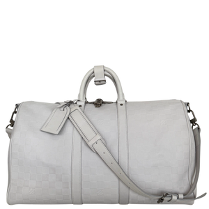Louis Vuitton Infini Keepall 45 Bandoulière reistas lichtgrijs