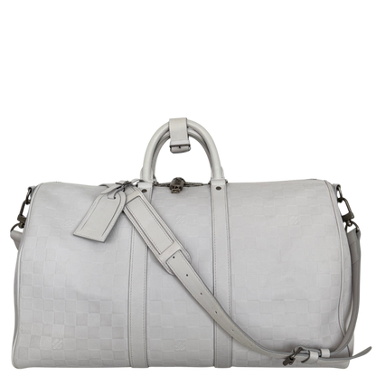 Louis Vuitton Infiniti Keepall 45 Bandouliere Reisetasche Hellgrau, sehr gut