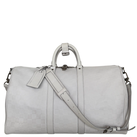 Louis Vuitton Infiniti Keepall 45 Bandouliere Reisetasche Hellgrau, sehr gut