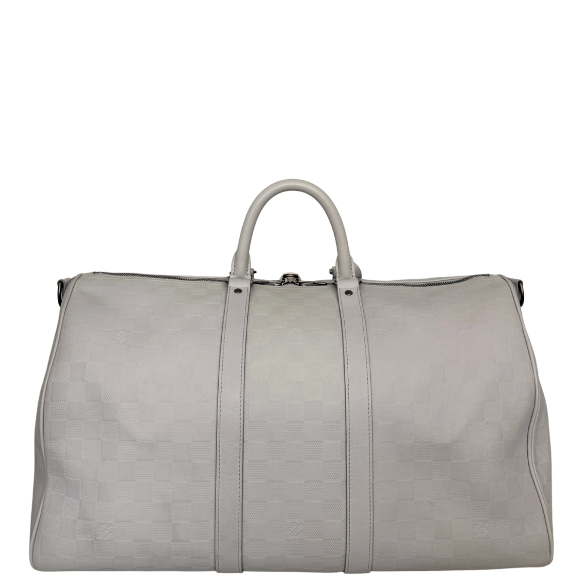 Louis Vuitton Infini Keepall 45 Bandoulière reistas lichtgrijs