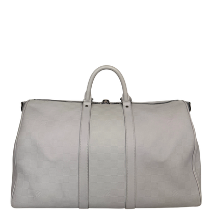 Louis Vuitton Infini Keepall 45 Bandoulière reistas lichtgrijs