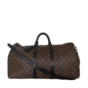 Louis Vuitton Keepall 55 reistas met schouderband bruin