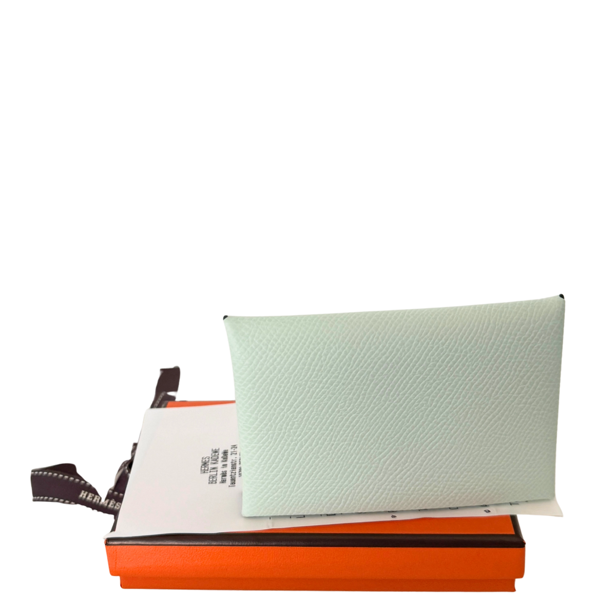 Hermès Kartenetui Calvi Duo Compact Vert Peppermint Fullset / neuwertig Hermès