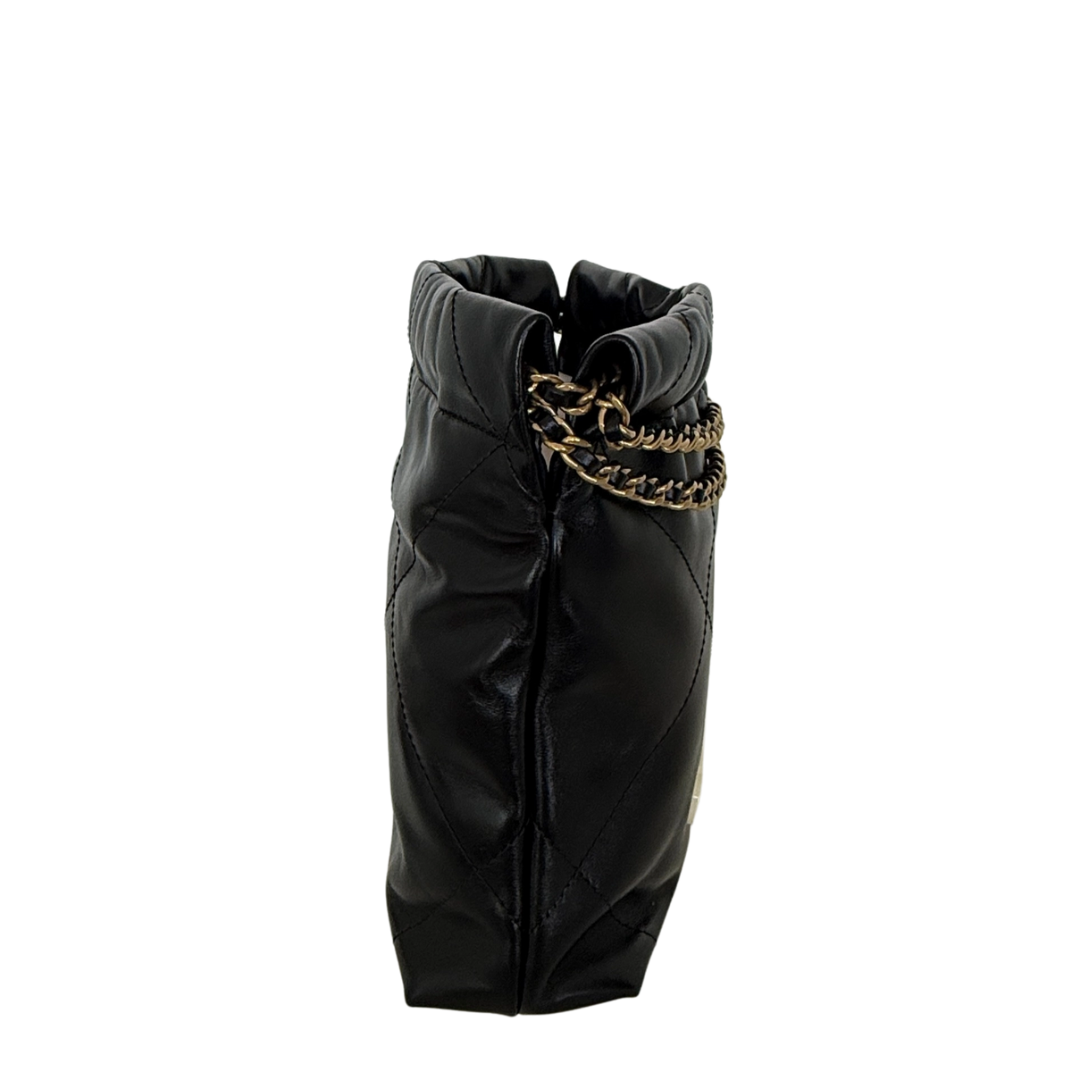 Chanel Kleine Chanel 22 Tasche Schwarz aus Kalbsleder goldene Hardware / neuwertig Chanel