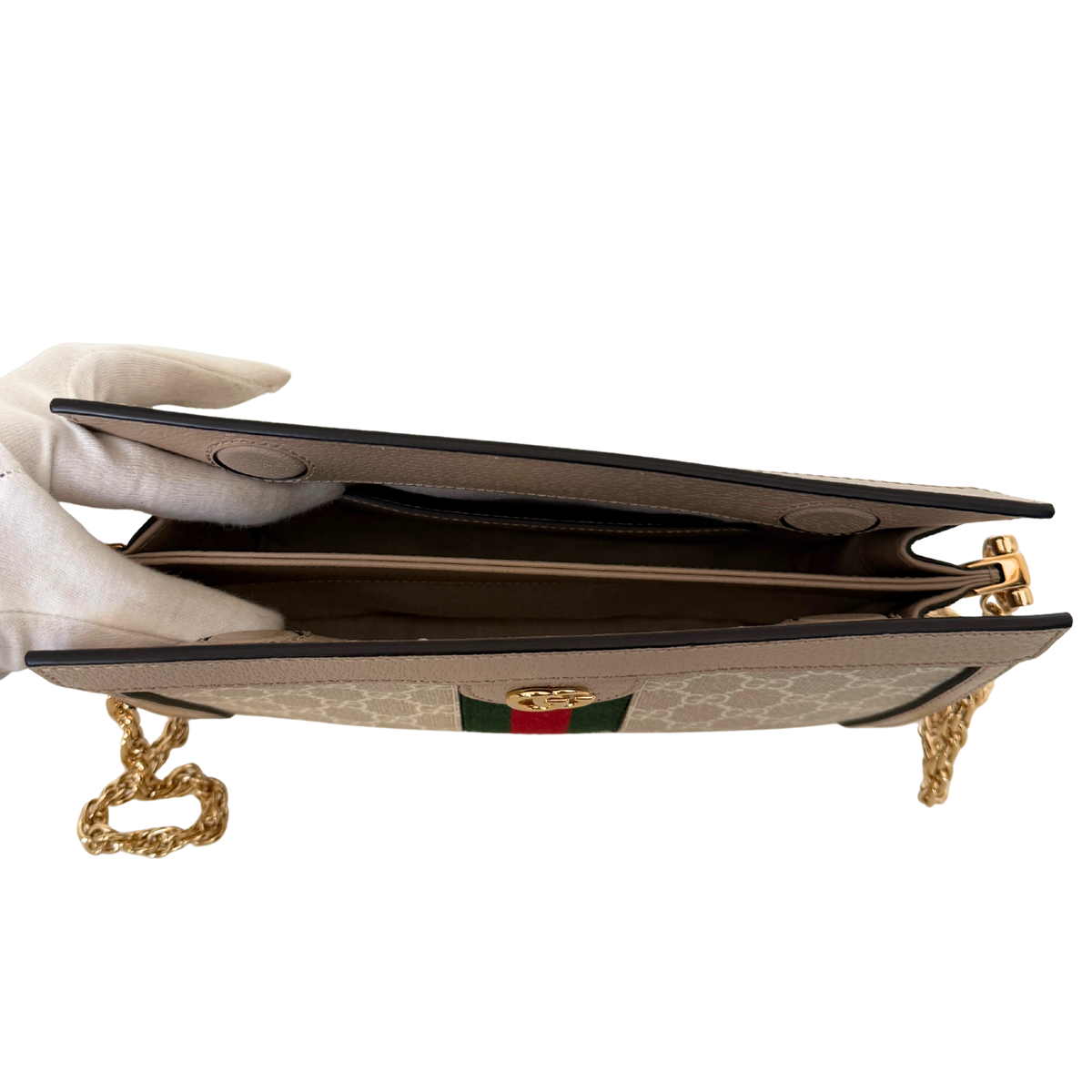 Gucci Ophidia GG Kleine Schultertasche Beige / neuwertig Gucci