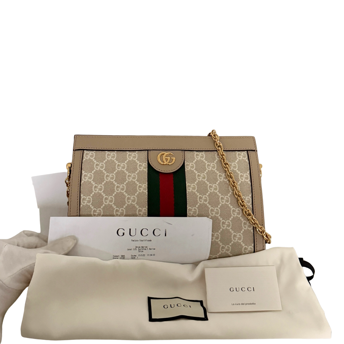 Gucci Ophidia GG kleine Schultertasche Beige / neuwertig Gucci