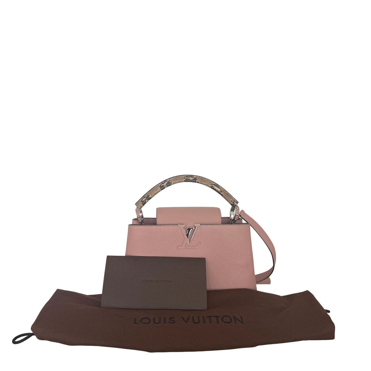 Louis Vuitton Capucines mit Schlangenledergriff Rosa N92801 / neuwertig Louis Vuitton