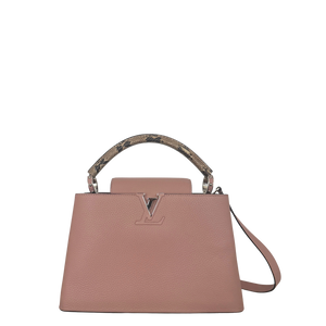 Louis Vuitton Capucines met slangenleren handvat Roze N92801
