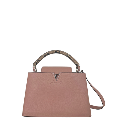 Louis Vuitton Capucines mit Schlangenledergriff Rosa N92801 / neuwertig Louis Vuitton