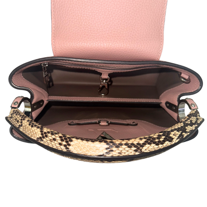 Louis Vuitton Capucines mit Schlangenledergriff Rosa N92801 / neuwertig Louis Vuitton