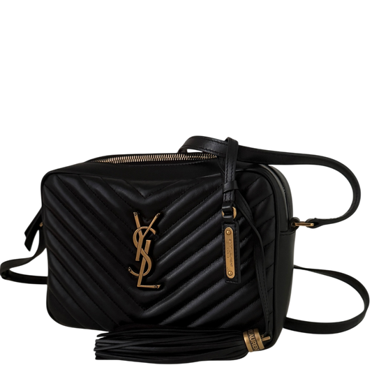 Saint Laurent YSL Lou Camera Bag leer zwart