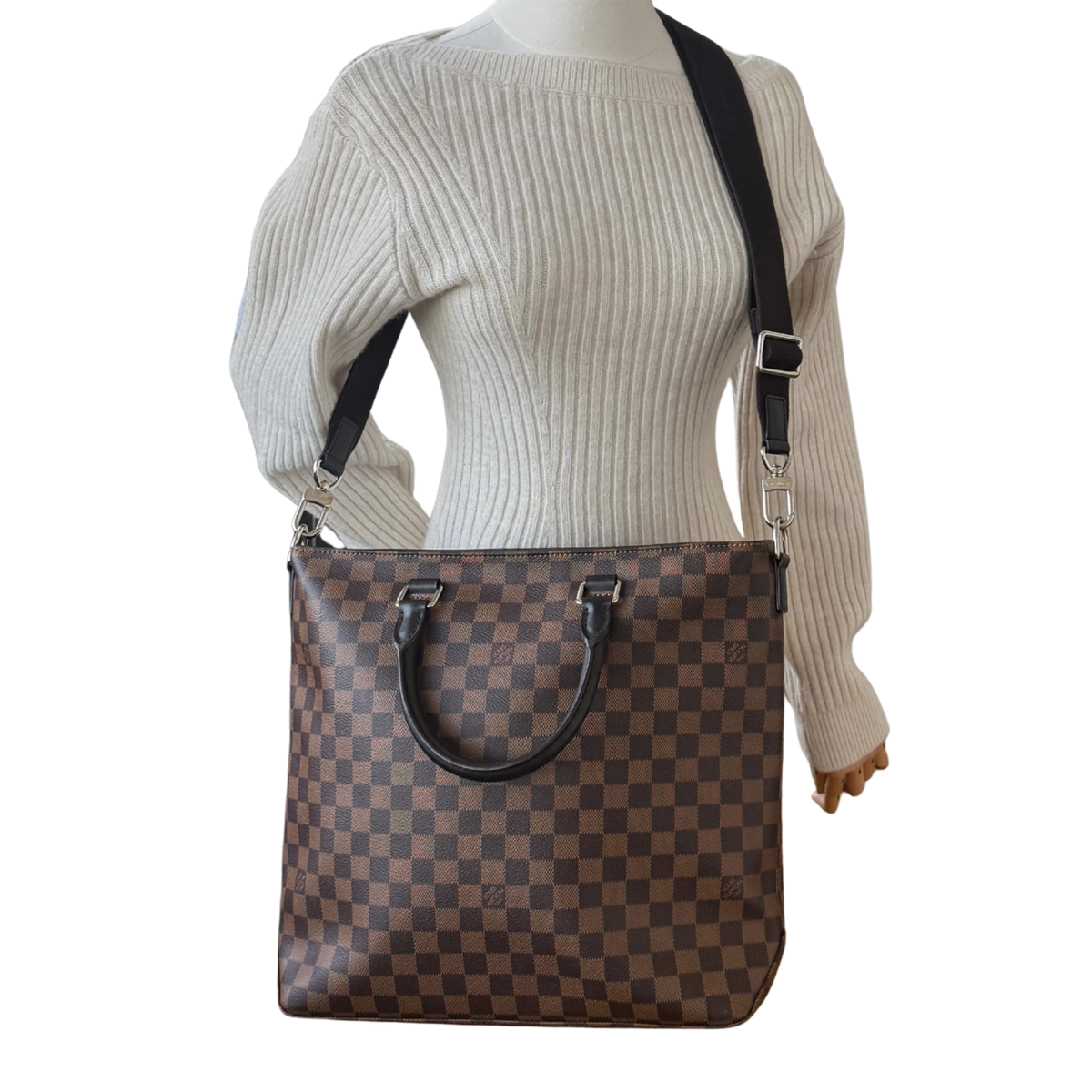 Louis Vuitton Damier Ebene Jake Tote Bag N41559 Braun / sehr gut Louis Vuitton