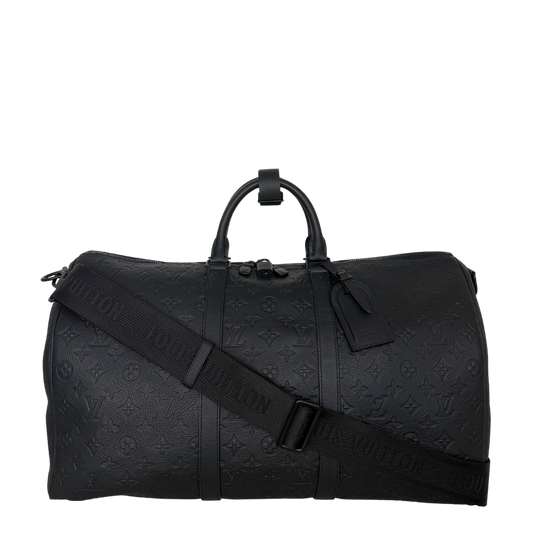 Louis Vuitton Keepall 50 mit Schulterriemen M44810 schwarz / neuwertig Louis Vuitton