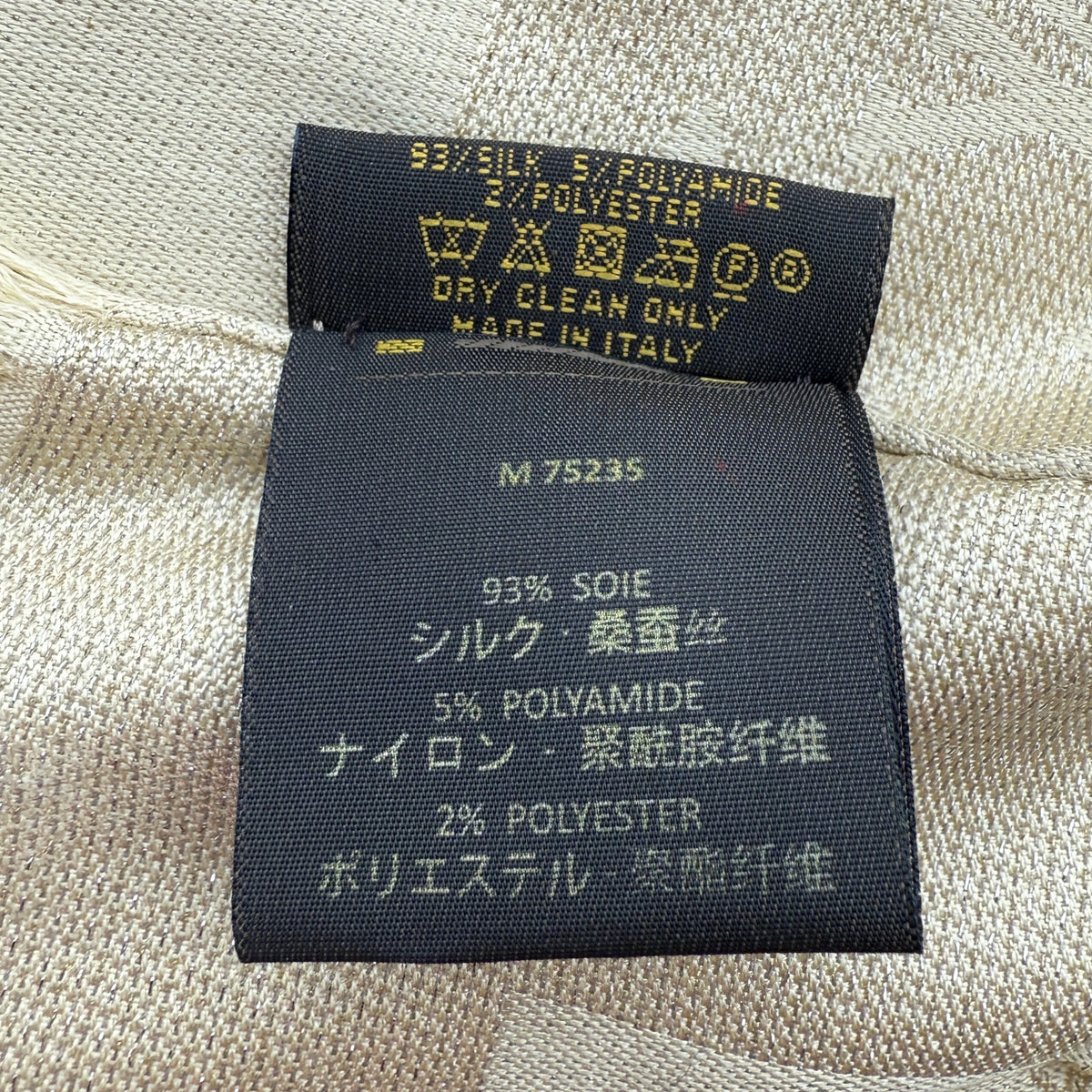 Louis Vuitton Monogram Shine Sjaal Beige