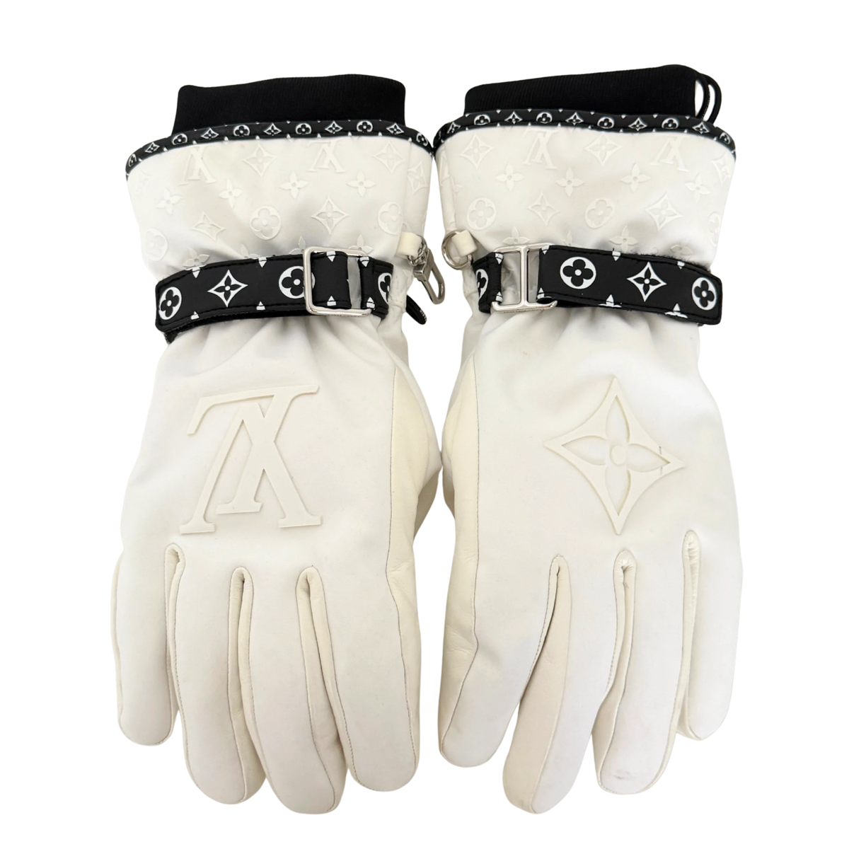Louis Vuitton LV Snow Handschuhe Weiß / sehr gut Louis Vuitton