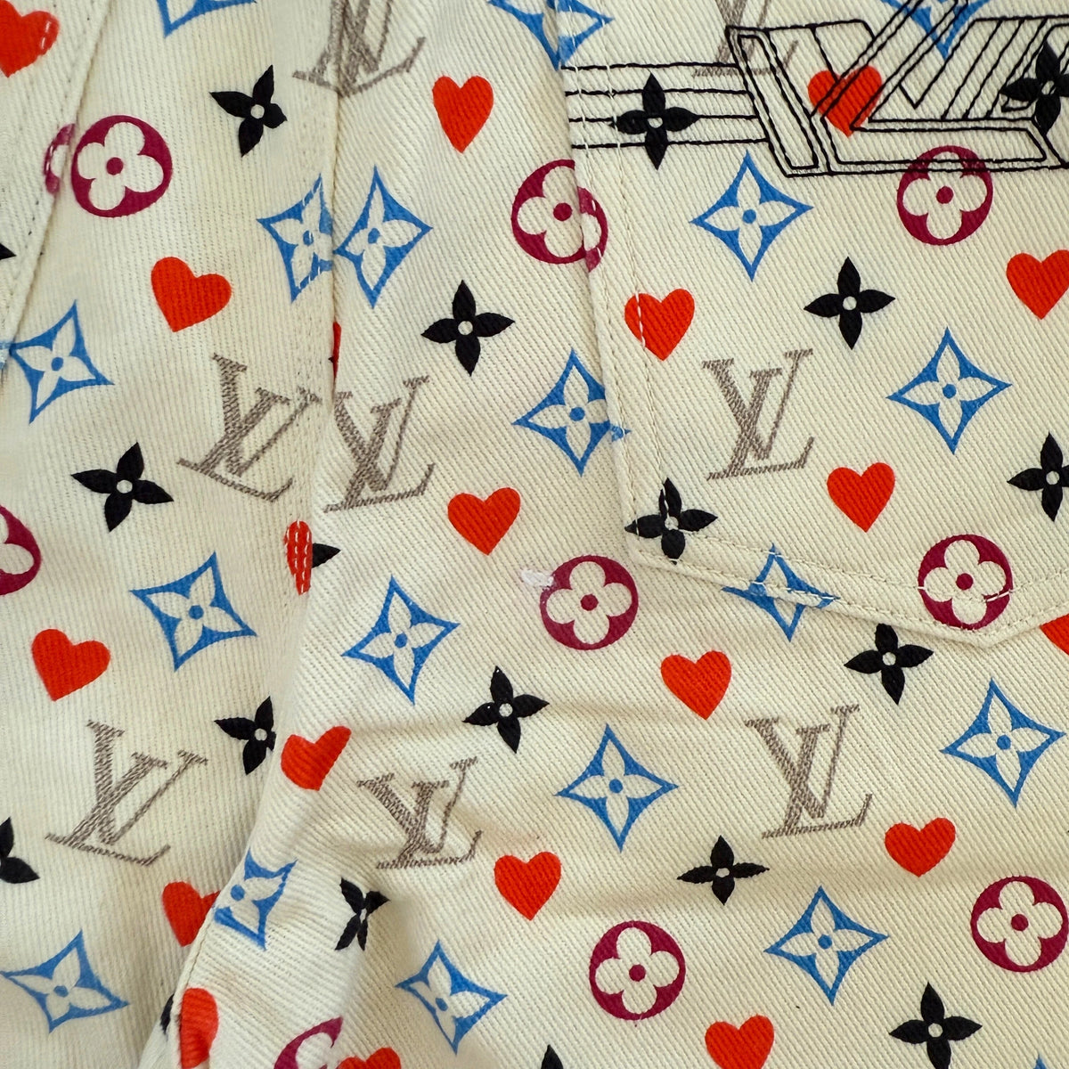 Louis Vuitton Monogram Jeans aus Baumwolle Größe 42 Multicolor / sehr gut Louis Vuitton