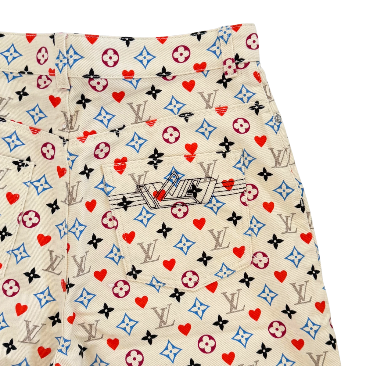 Louis Vuitton Monogram Jeans aus Baumwolle Größe 42 Multicolor / sehr gut Louis Vuitton