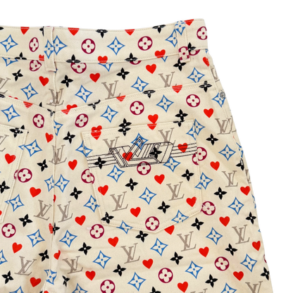 Louis Vuitton Monogram Jeans aus Baumwolle Größe 42 Multicolor / sehr gut Louis Vuitton