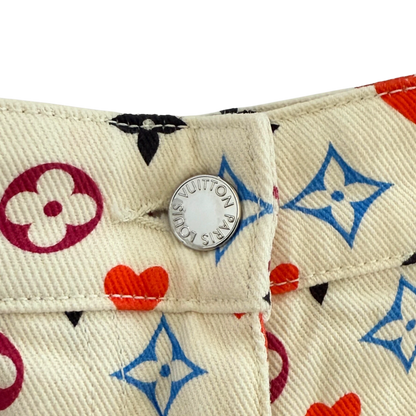 Louis Vuitton Monogram Jeans aus Baumwolle Größe 42 Multicolor / sehr gut Louis Vuitton