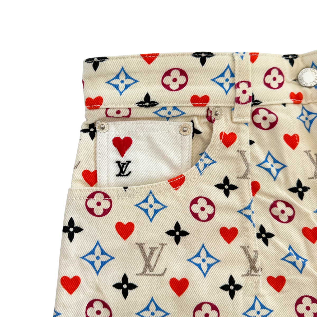 Louis Vuitton Monogram Jeans aus Baumwolle Größe 42 Multicolor / sehr gut Louis Vuitton