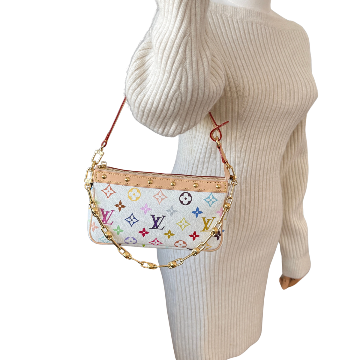 Louis Vuitton x Takashi Murakami Pochette Accessoires Other Monogram Canvas M13404 Multicolor Fullset / neuwertig Louis Vuitton