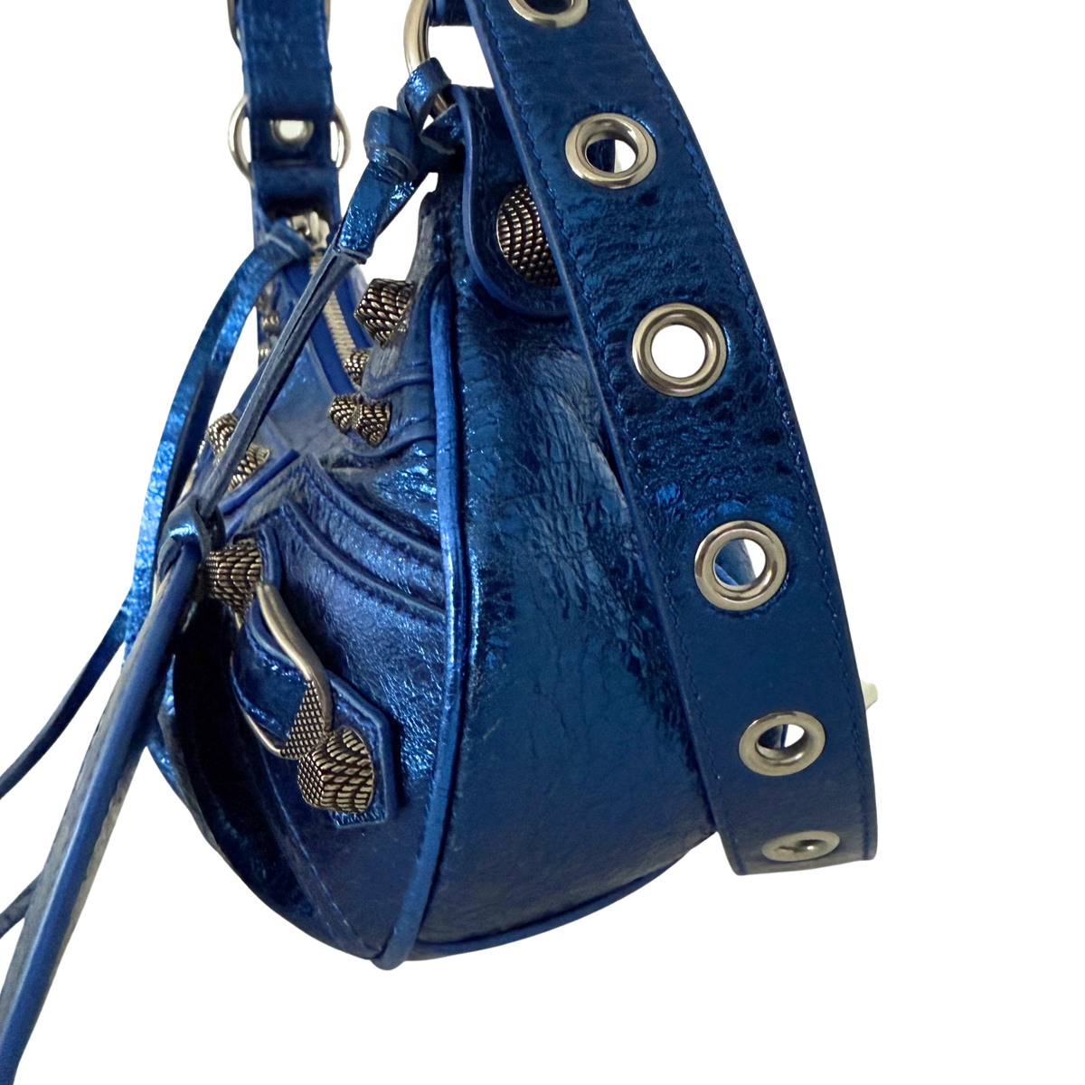 Balenciaga Le Cagole XS Metallic Blau / sehr gut Balenciaga